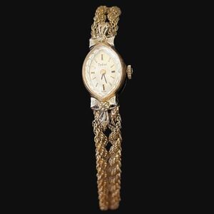 Vintage Elegant Zodiac Swiss Analog Gold Watch | 10K RGP Bezel | Braided Band